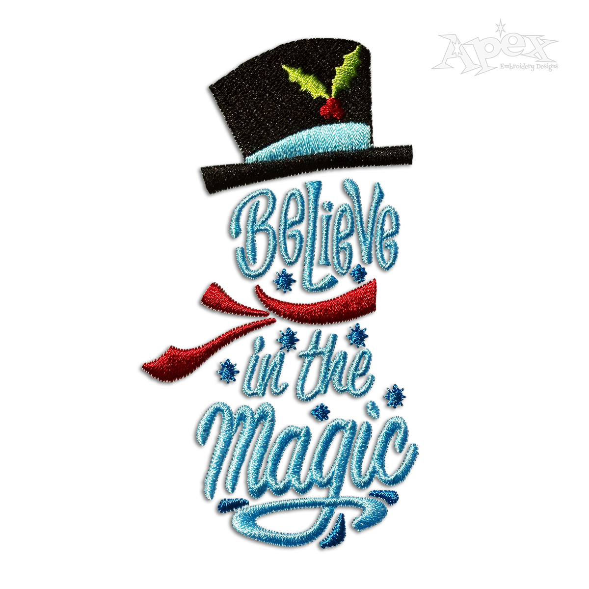 Believe in the Magic Snowman Machine Embroidery Design