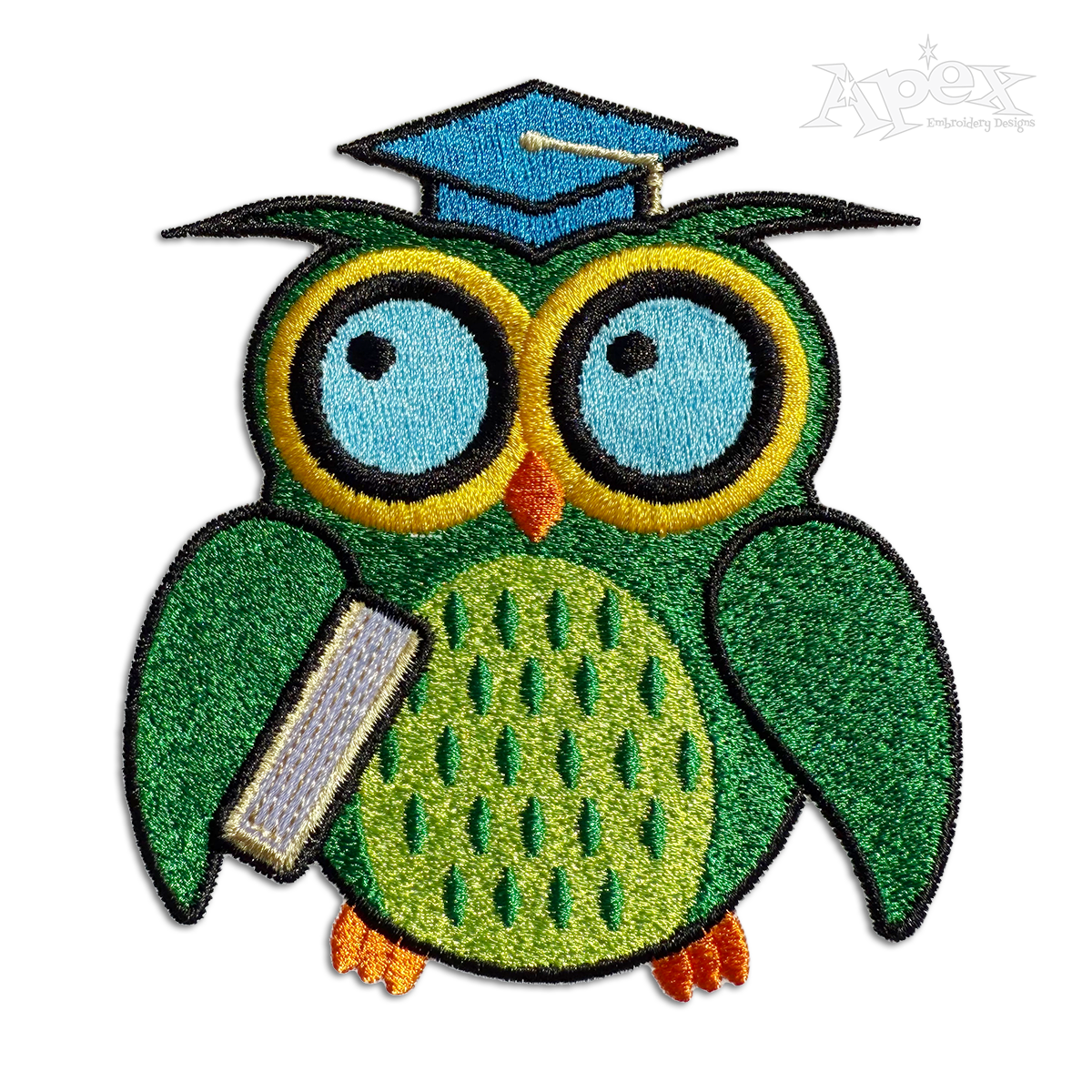Graduation Owl Hat & Book Machine Embroidery Design - Apex