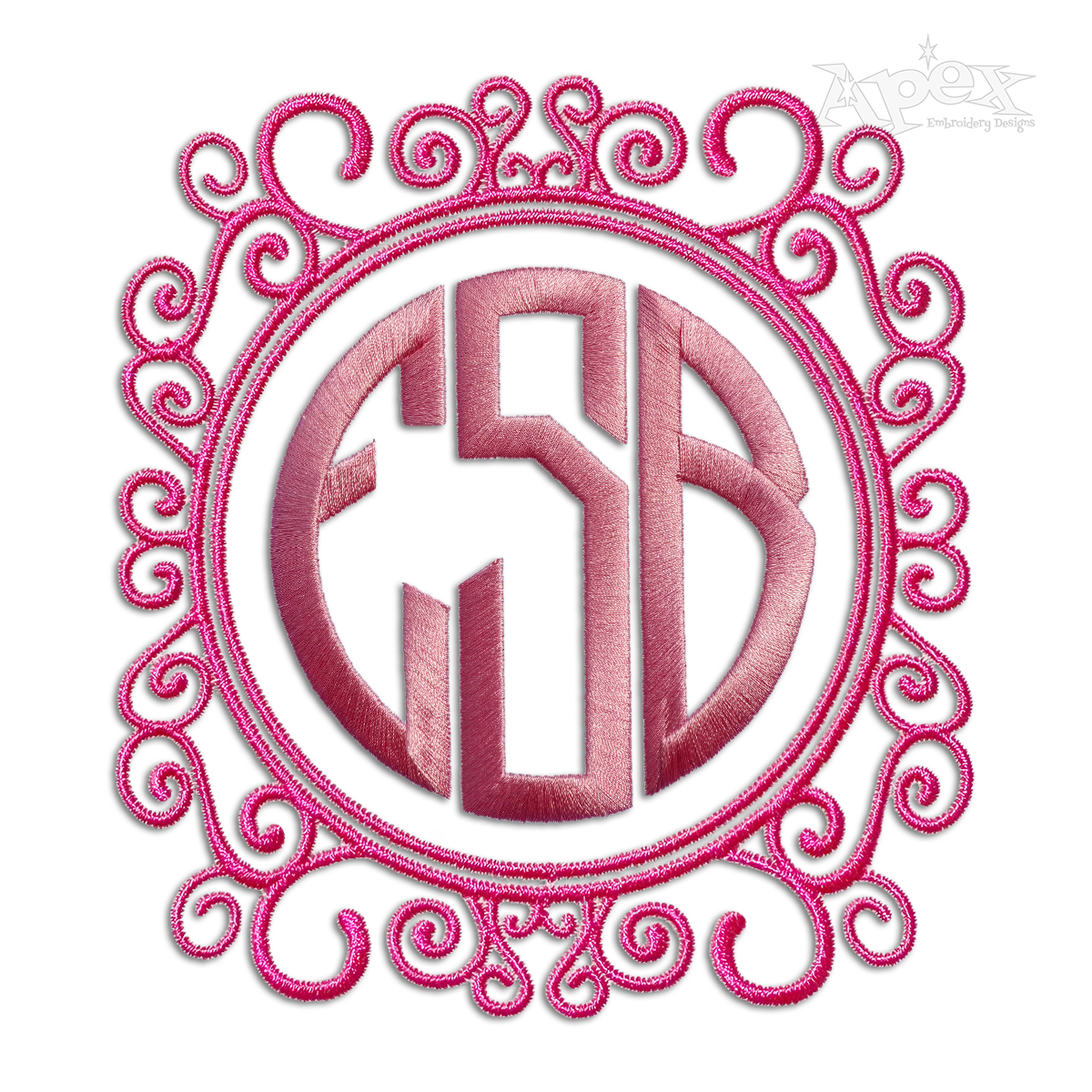 Frame Swirls Embroidery Design