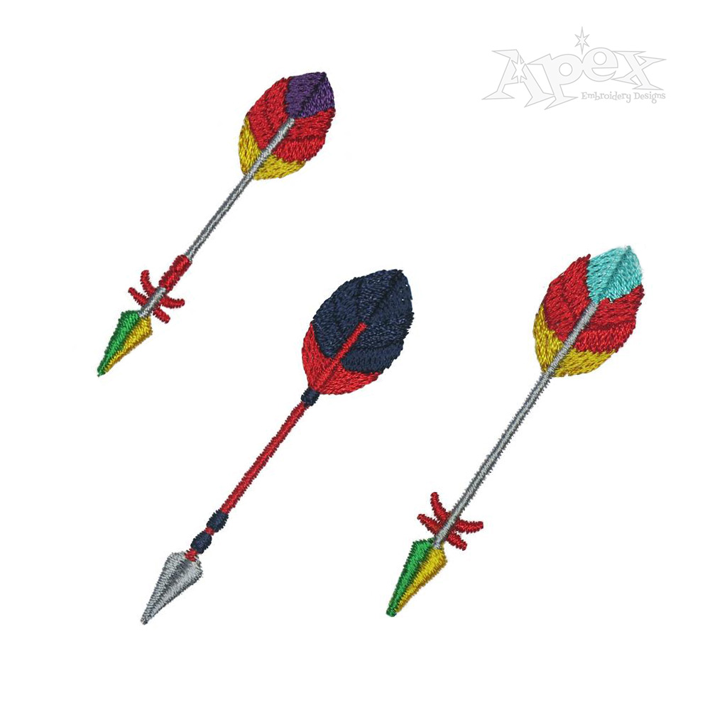 Cute Feather Arrow Pack Machine Embroidery Design