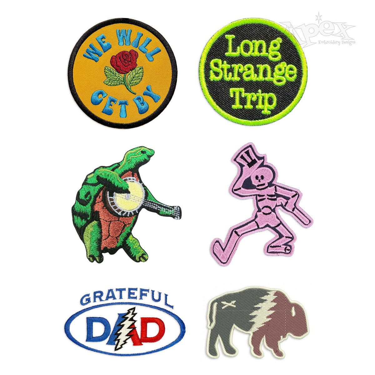 Grateful Dead Machine Embroidery Design Pack