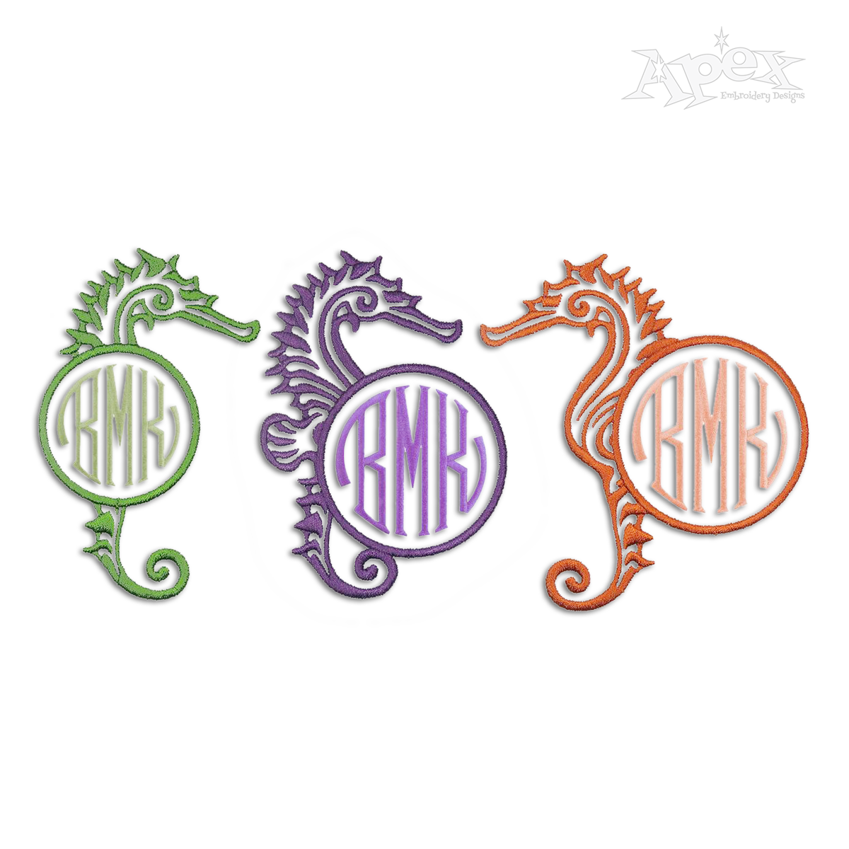 Seahorse Monogram Machine Embroidery Frames by Apex