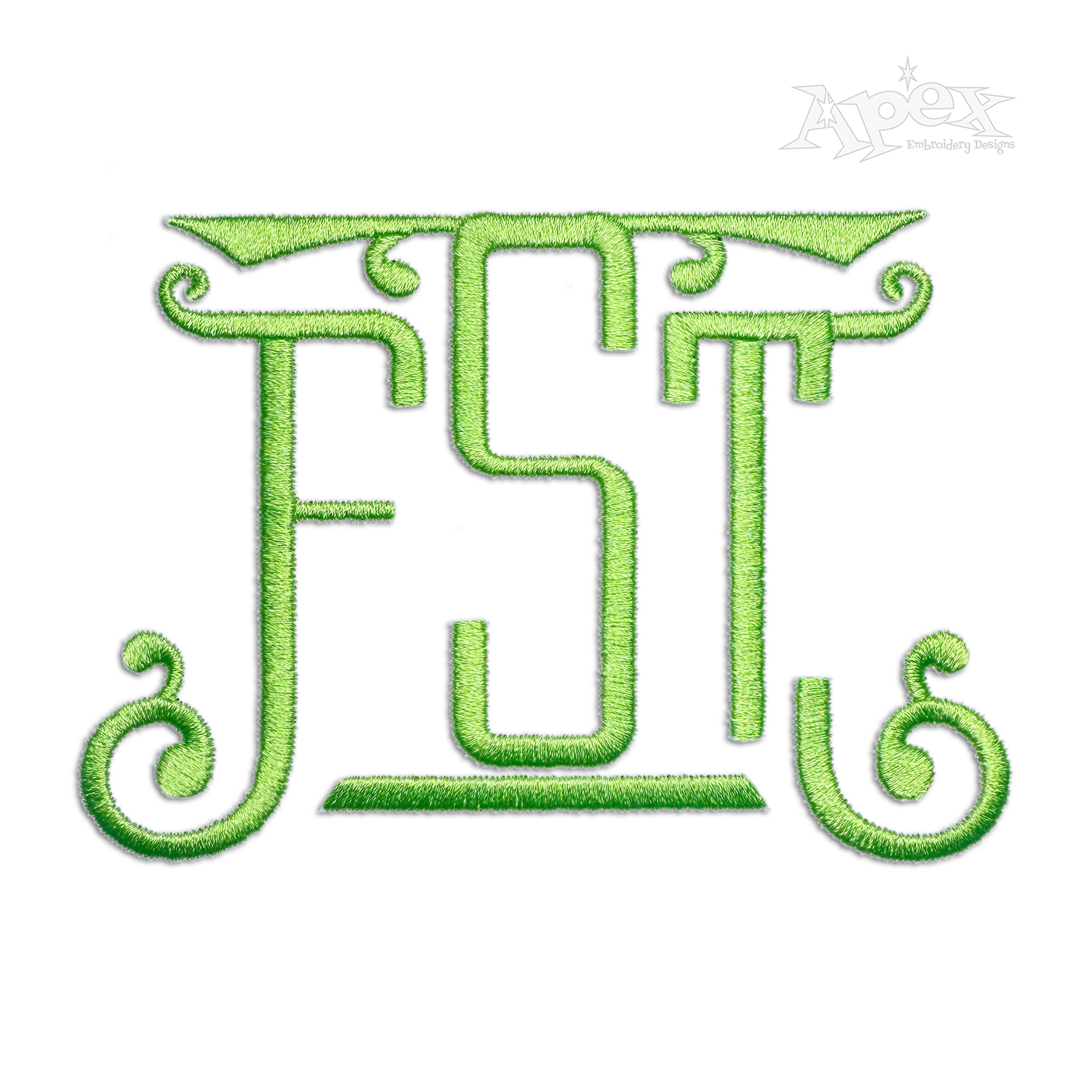 Pillar Monogram Machine Embroidery Font - Apex Art