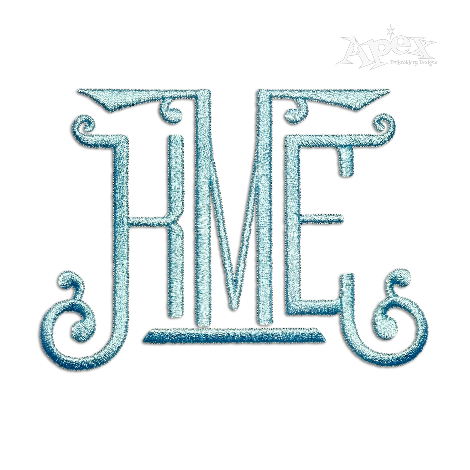 Pillar Monogram Machine Embroidery Font - Apex Digitize Art