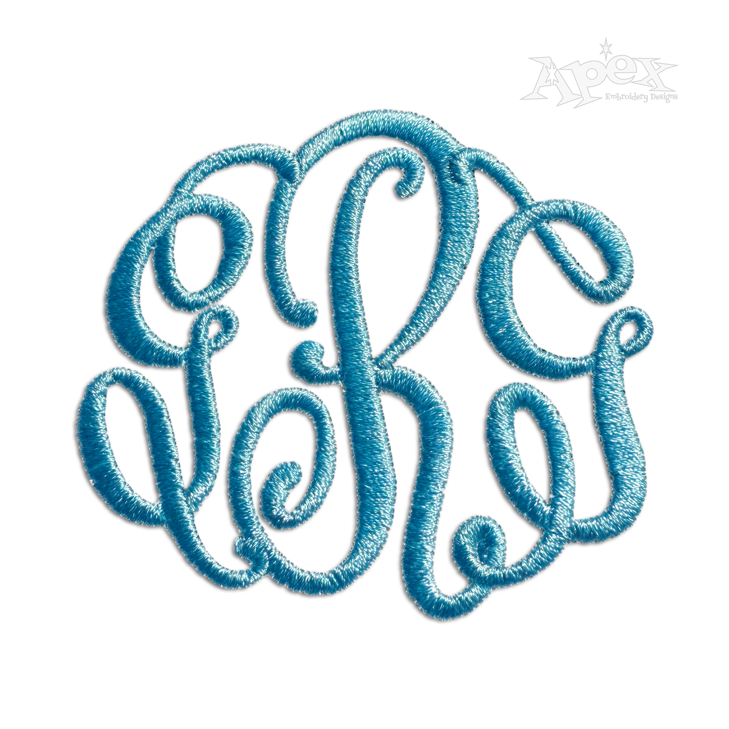 Curlz Fun Circle Machine Embroidery Font by Apex Designs
