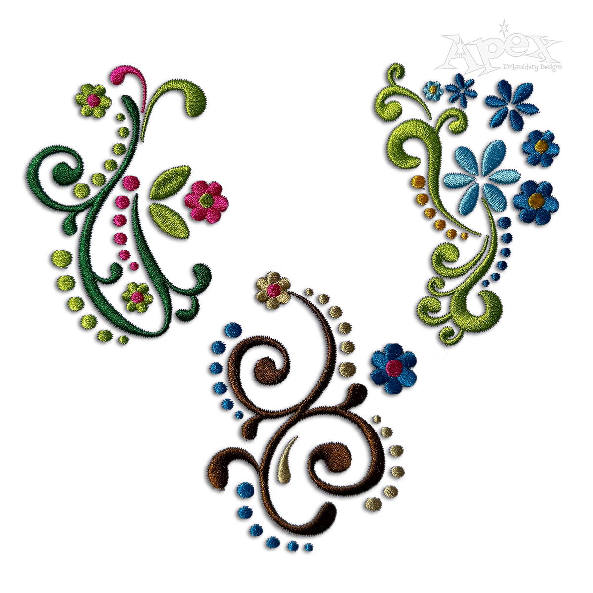 Flourish Flowers Pack Machine Embroidery Design