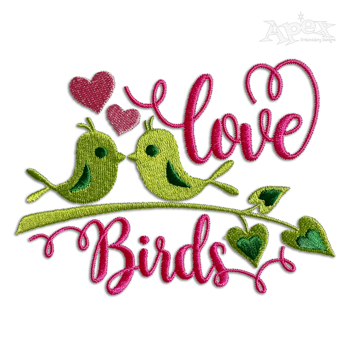 Kissing Love Birds Couple Machine Embroidery Design | Apex