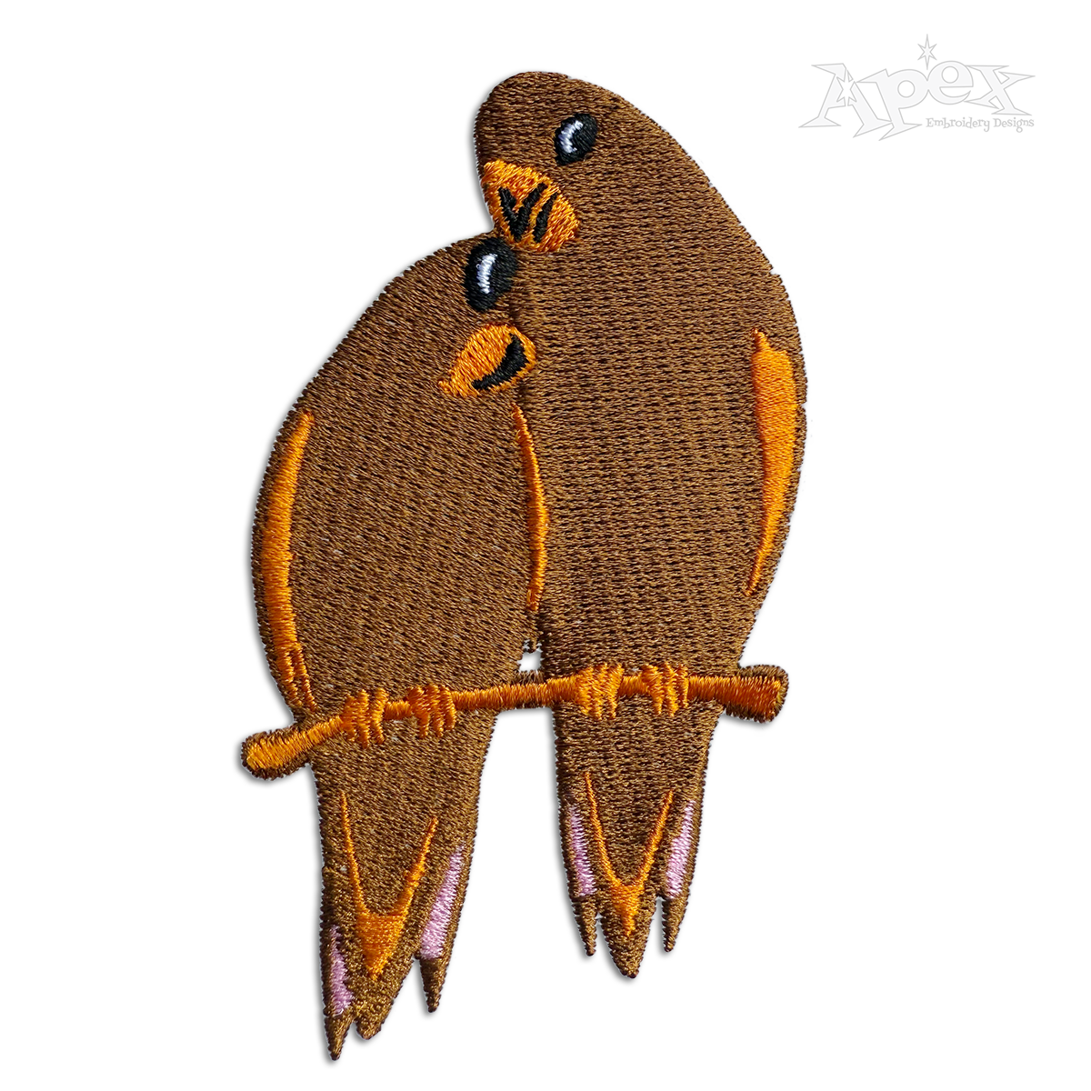Cuddling Loving Birds Machine Embroidery Design | Apex