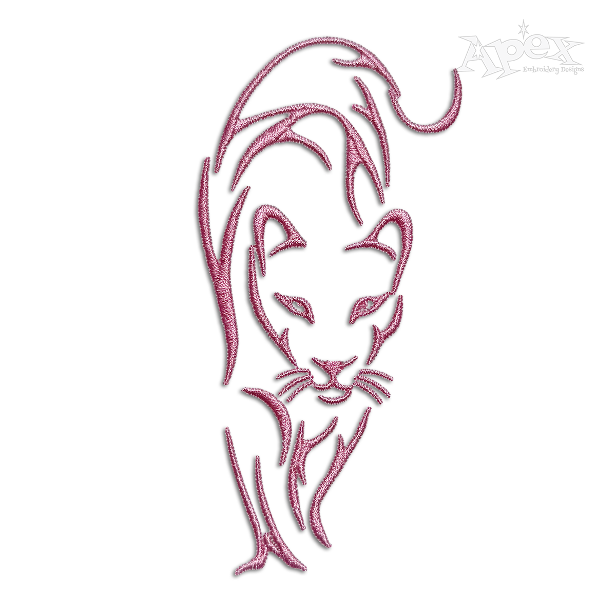Panther Cute Outline Machine Embroidery Design by Apex