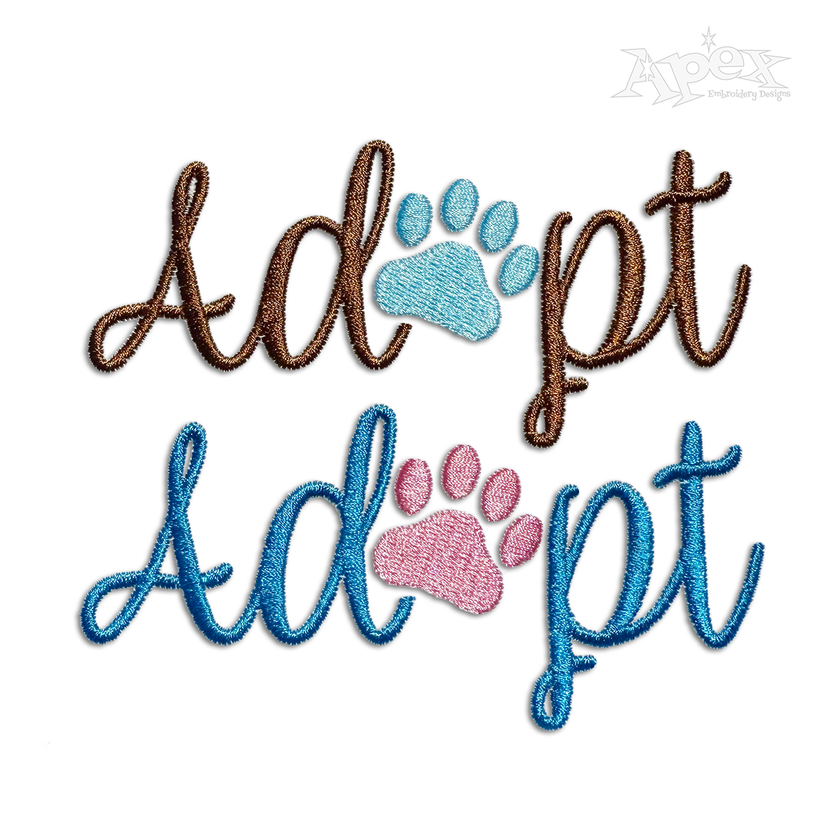 Adopt Dog Lover Text Machine Embroidery Design