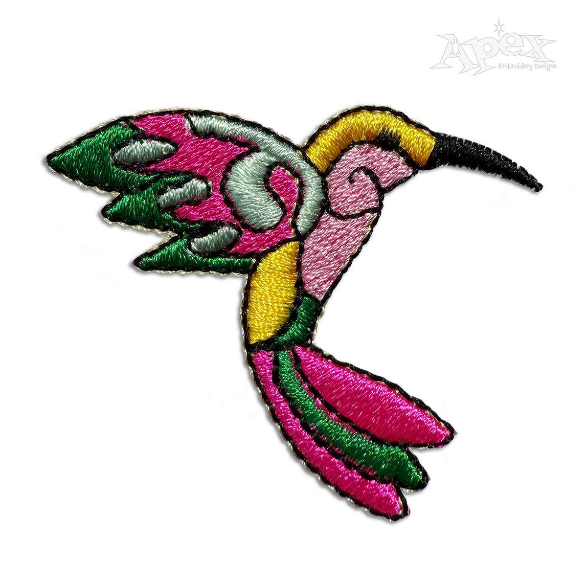 Flying Hummingbird Machine Embroidery Design