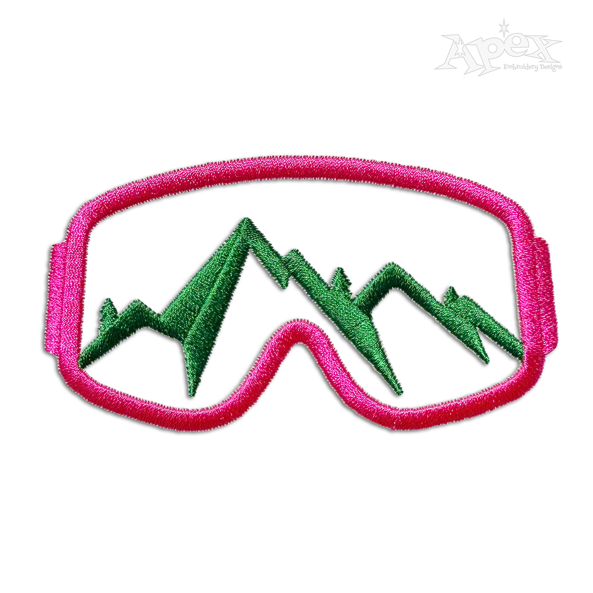Skiing Snowboarding Mountain Goggles Embroidery Designs