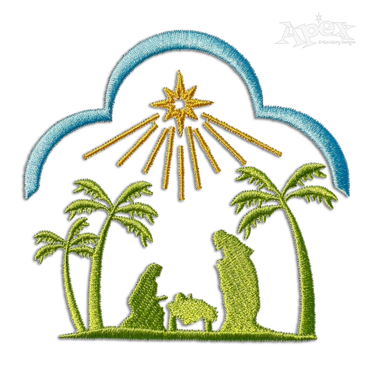 Joy to The World Jesus Christmas Nativity Machine Embroidery Design