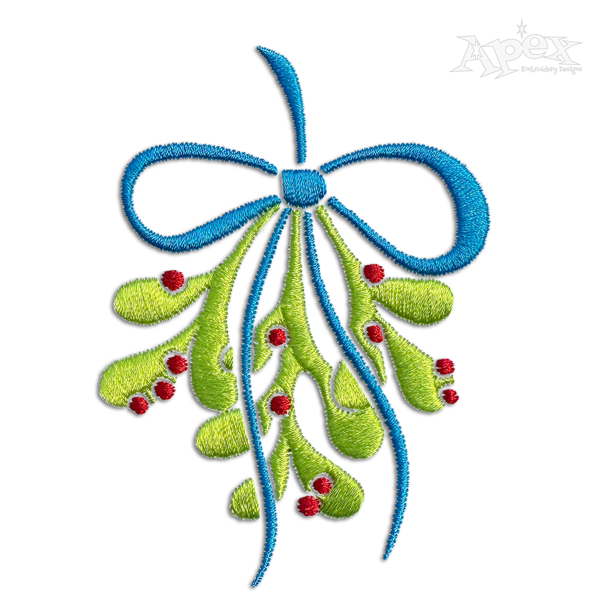 Christmas Mistletoe Plant Machine Embroidery Design