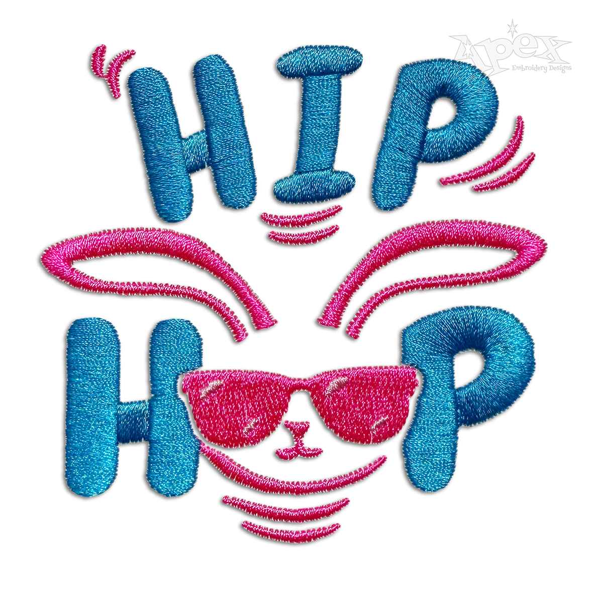 Hip Hop Easter Bunny Music Machine Embroidery Design - Apex