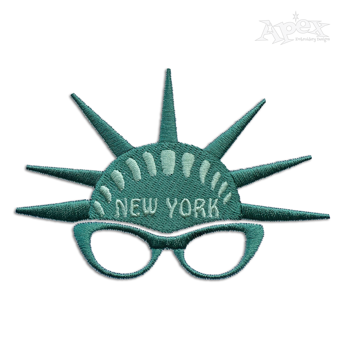 Statue of Liberty Crown NYC New York City Embroidery Design