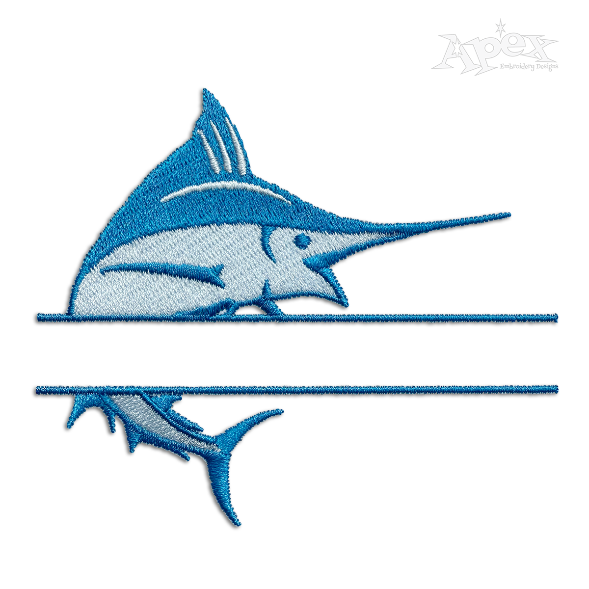 Marlin Fish Frame Machine Embroidery Design by Apex Digitize