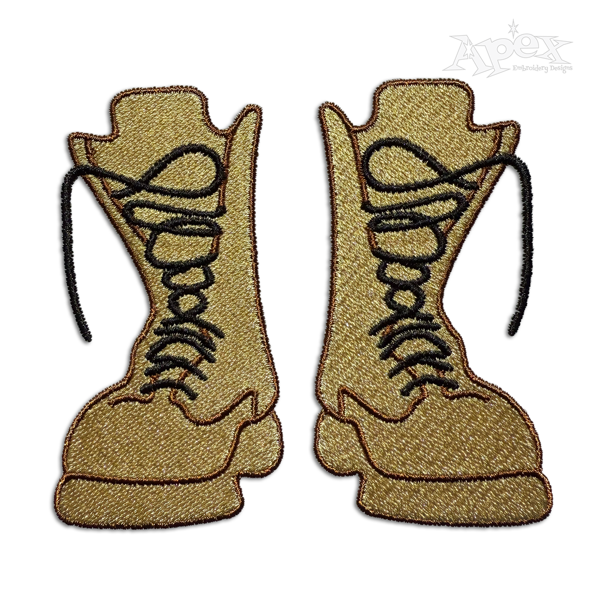 Military Work Boots Machine Embroidery Designs Digitizing