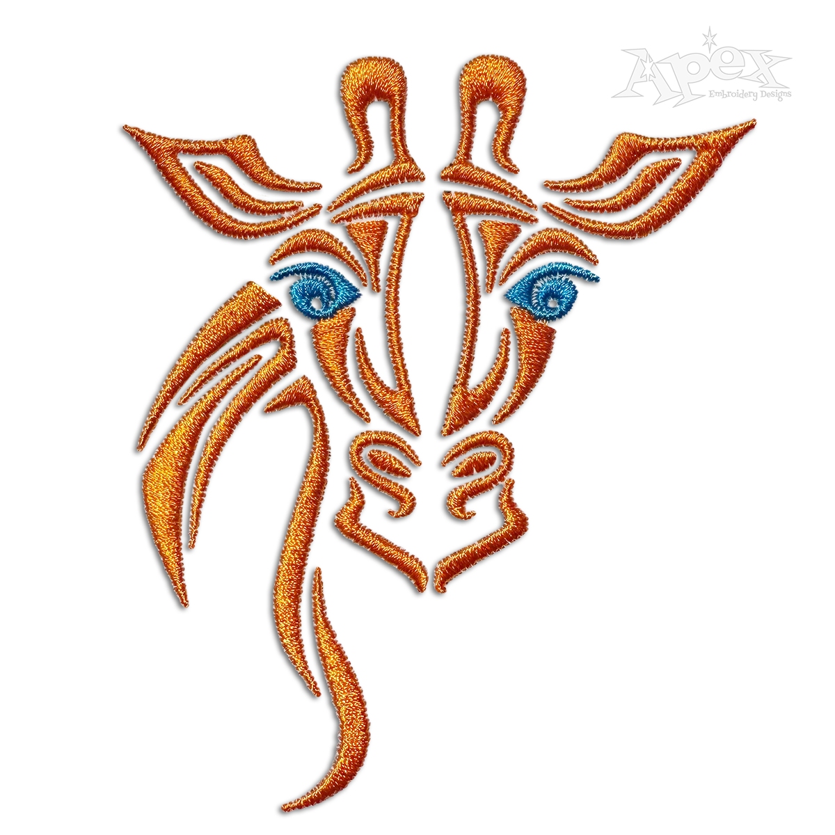 Giraffe Tribal Outline Machine Embroidery Design by Apex