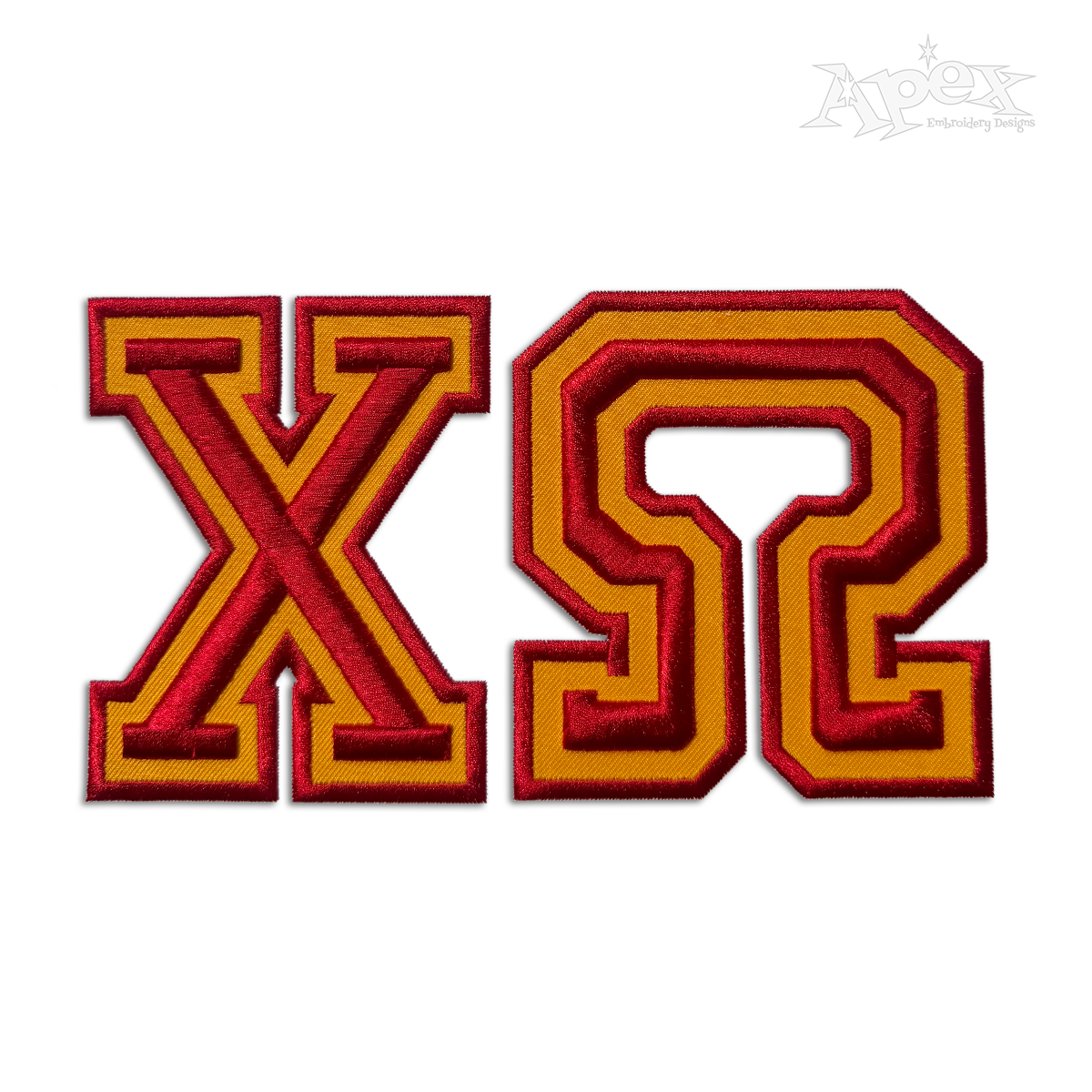 Greek Varsity Puffy Applique Fill Embroidery Font