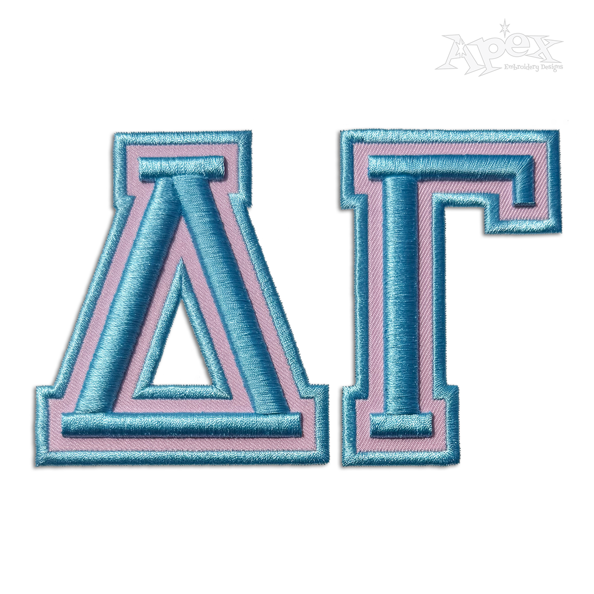 Varsity Greek Puffy Applique Fill Embroidery Font