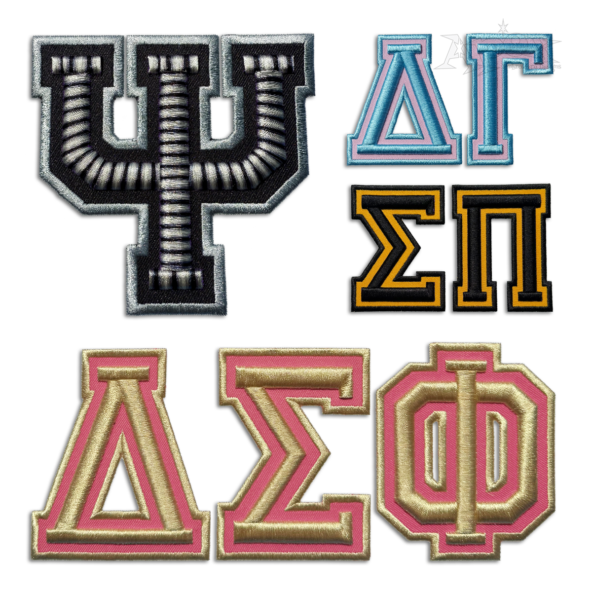 Greek Varsity 3D Puff Embroidery Font