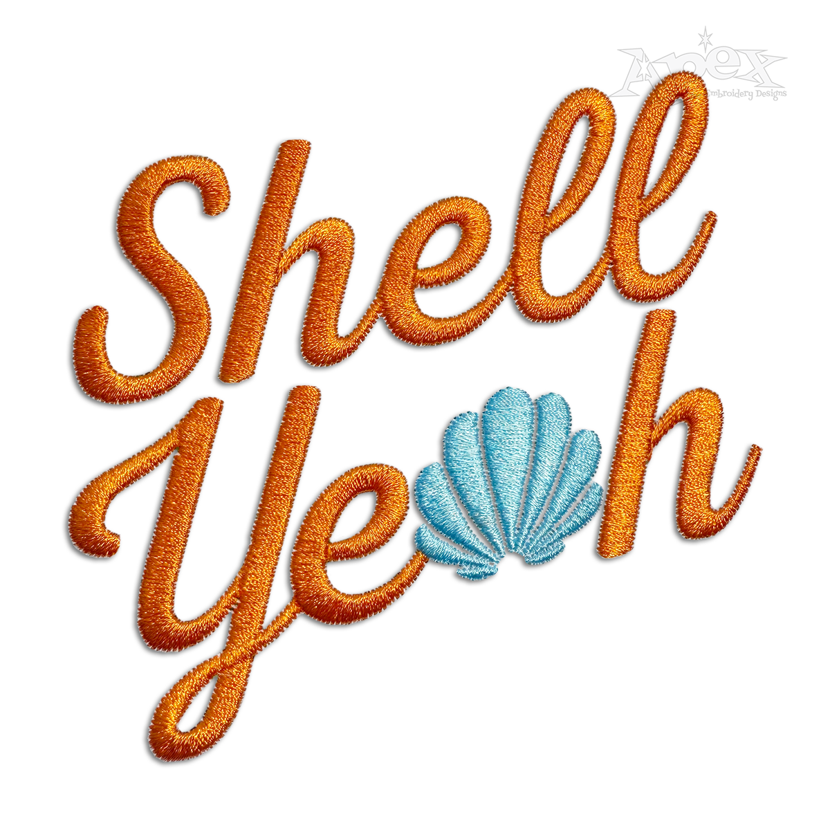 Shell Yeah Beach Ocean Machine Embroidery Design by Apex Digitized