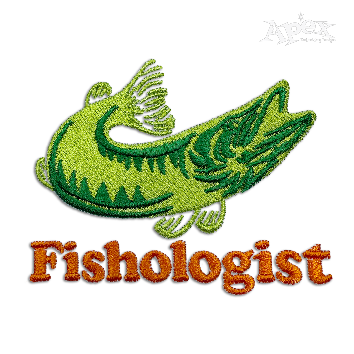 Fishologist Fish Lover Fisherman Machine Embroidery Design Digitizing