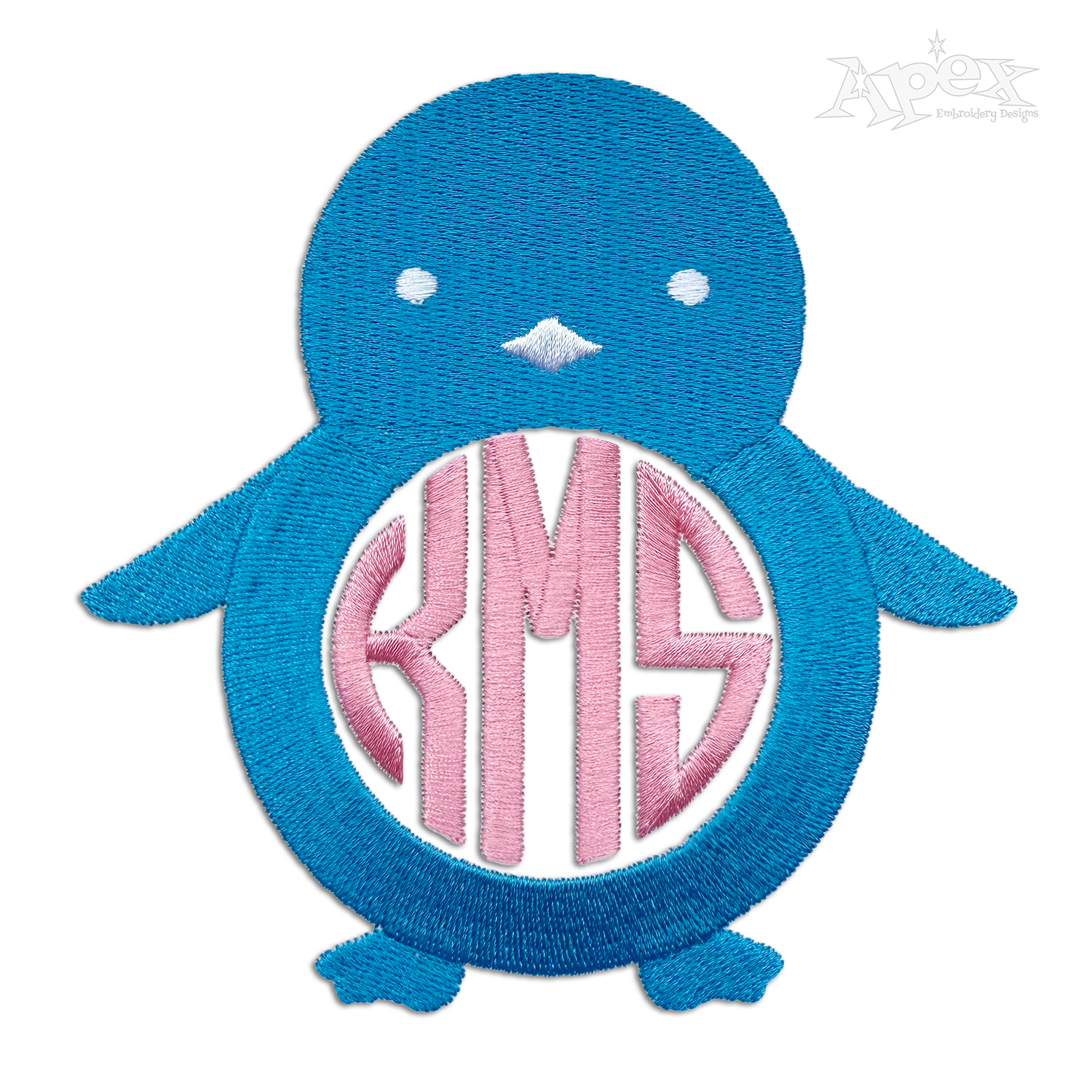 Penguin Monogram Machine Embroidery Frame Designs - Apex