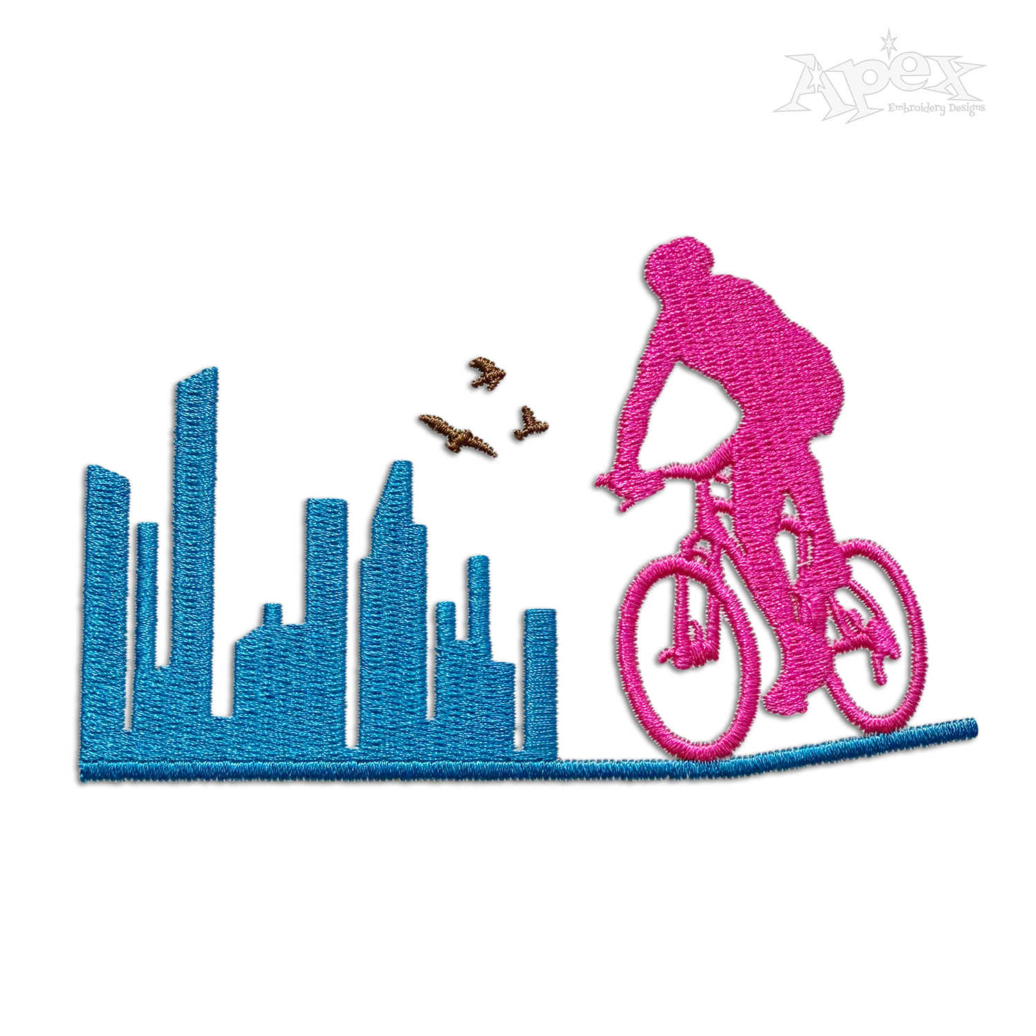 City Bike Cycling Machine Embroidery Design by Apex