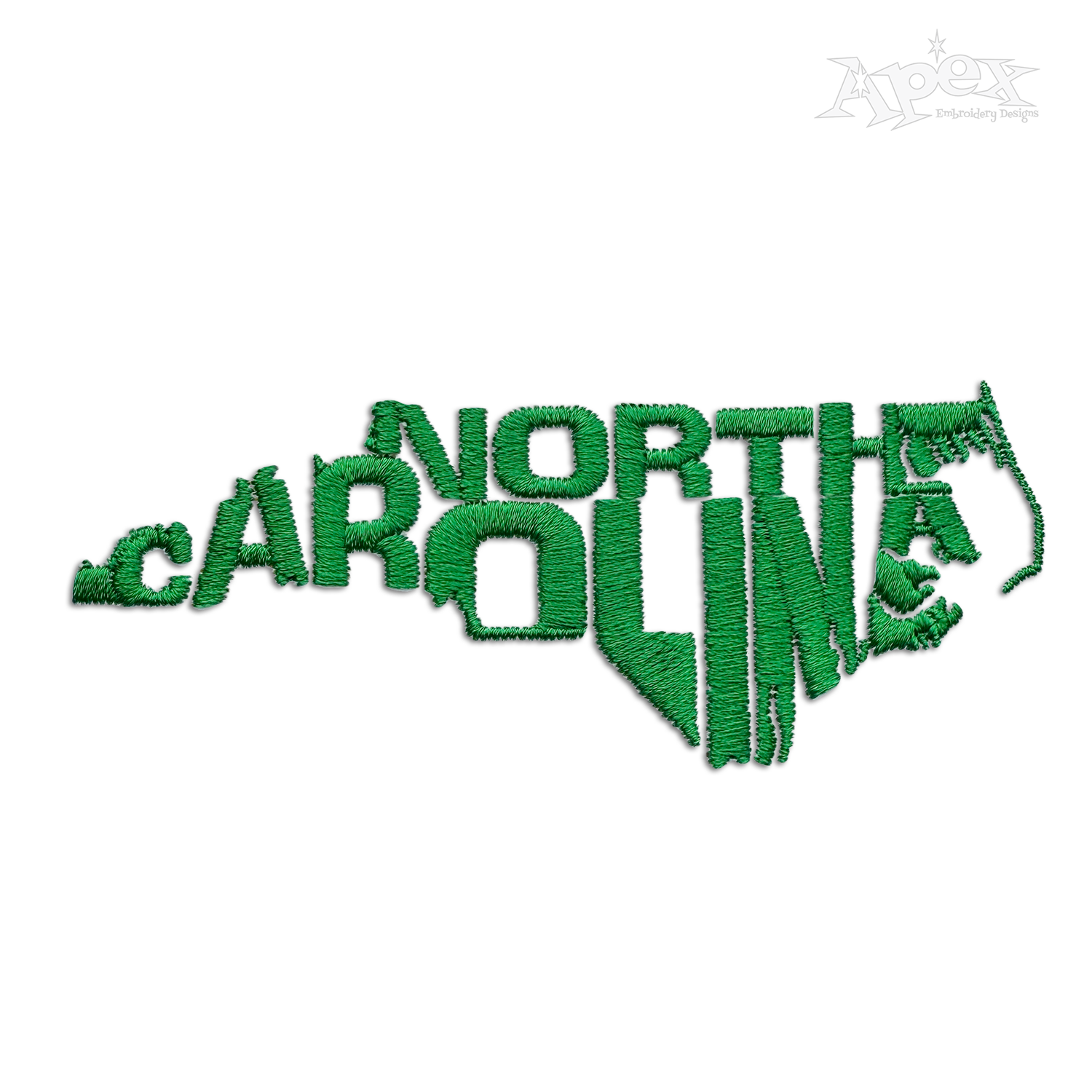 North Carolina State Text NC Machine Embroidery Design