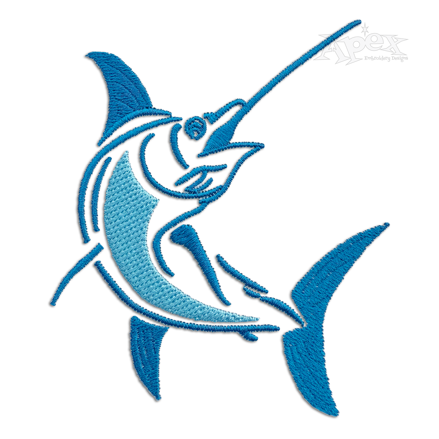 Marlin Machine Embroidery Design | Apex Digitizing