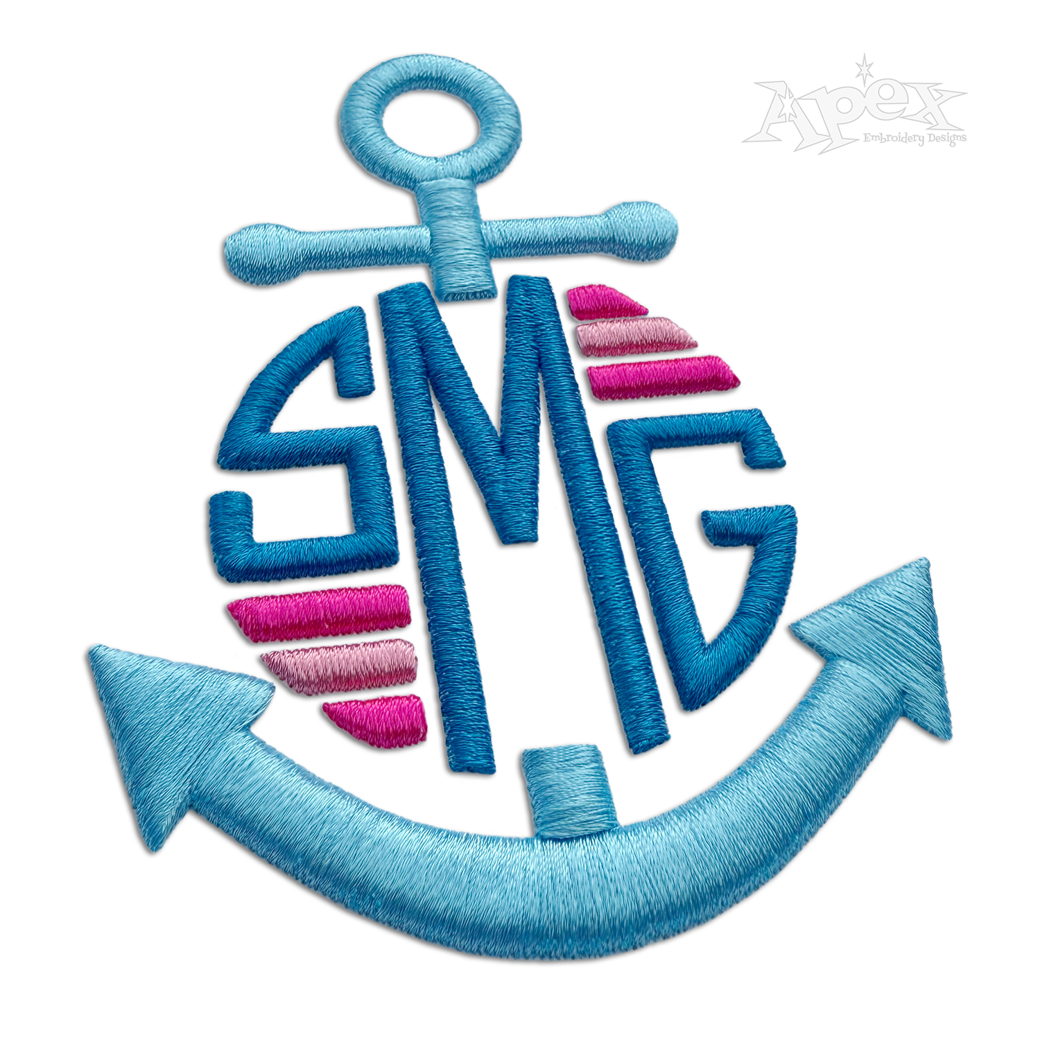 Anchor 3-D Puffy Frame Machine Embroidery Design by Apex Digitizing