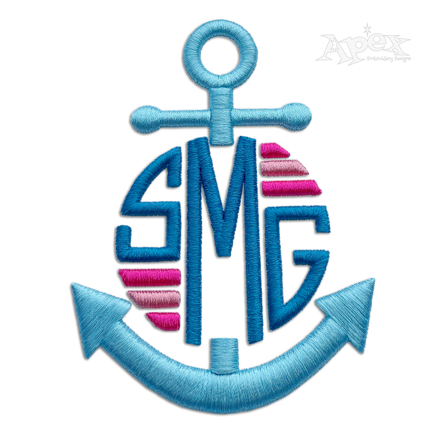 Anchor 3-D Puffy Frame Embroidery Design