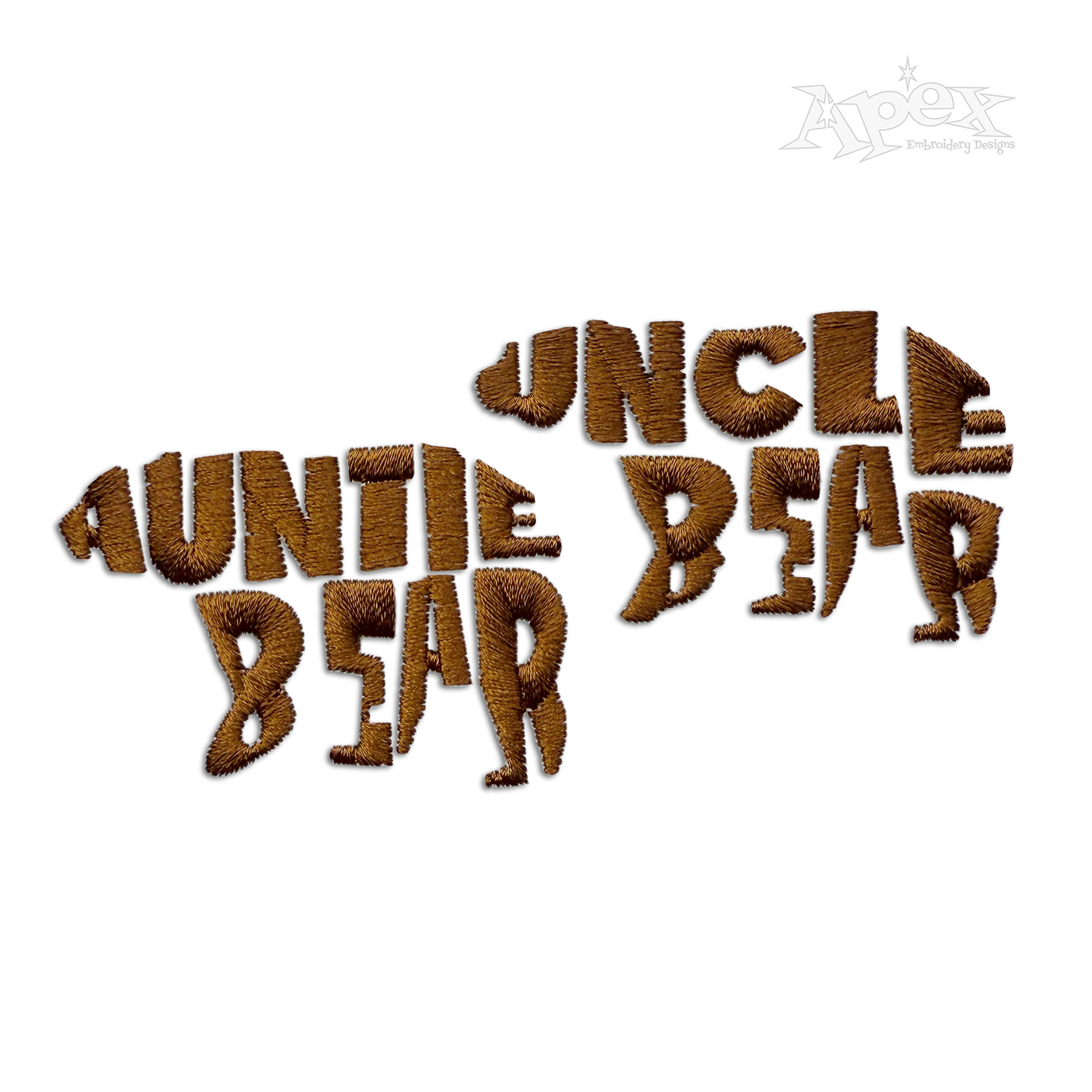 Auntie and Uncle Bear Aunt Machine Embroidery Design by Apex All