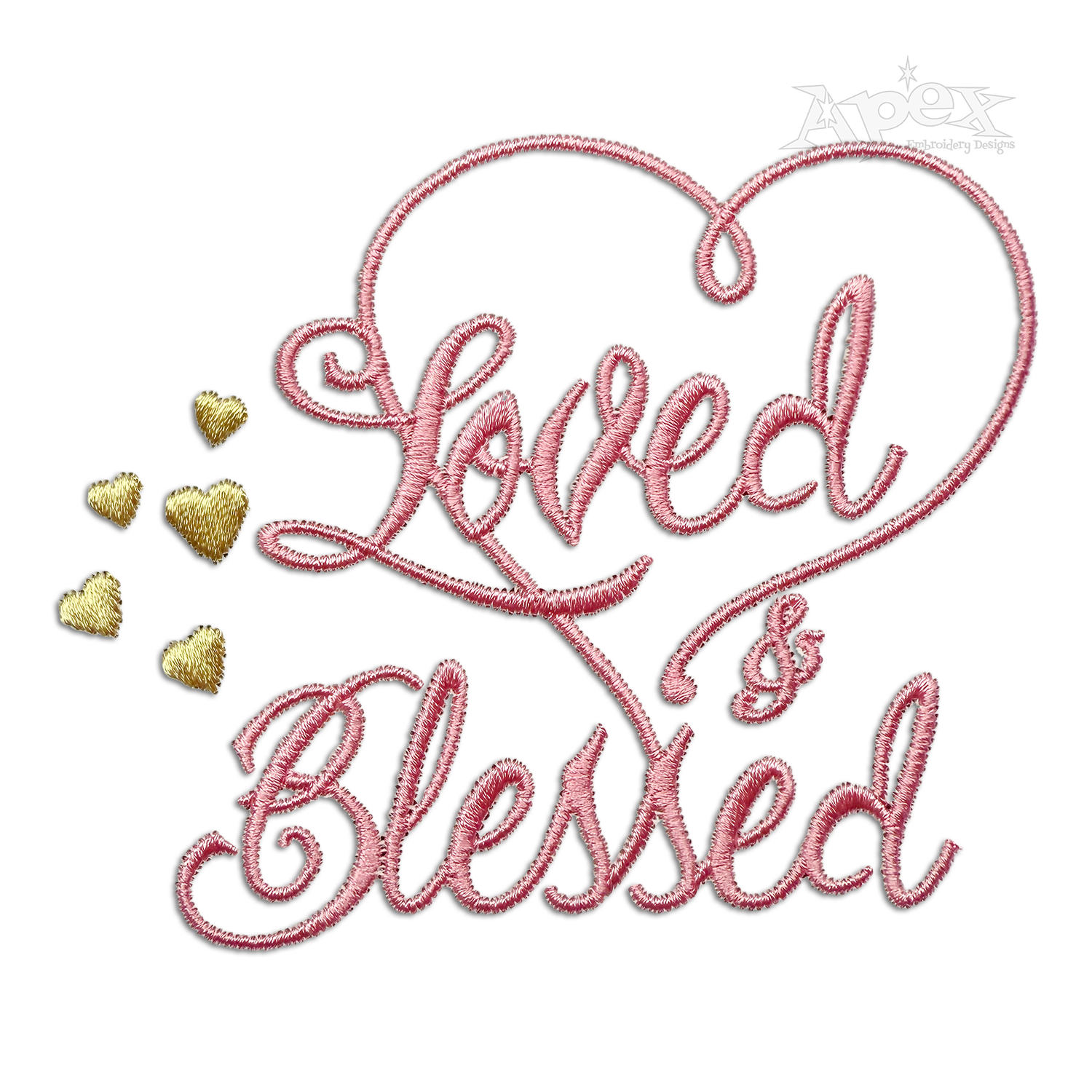 Loved and Blessed Word Machine Embroidery Design | Apex