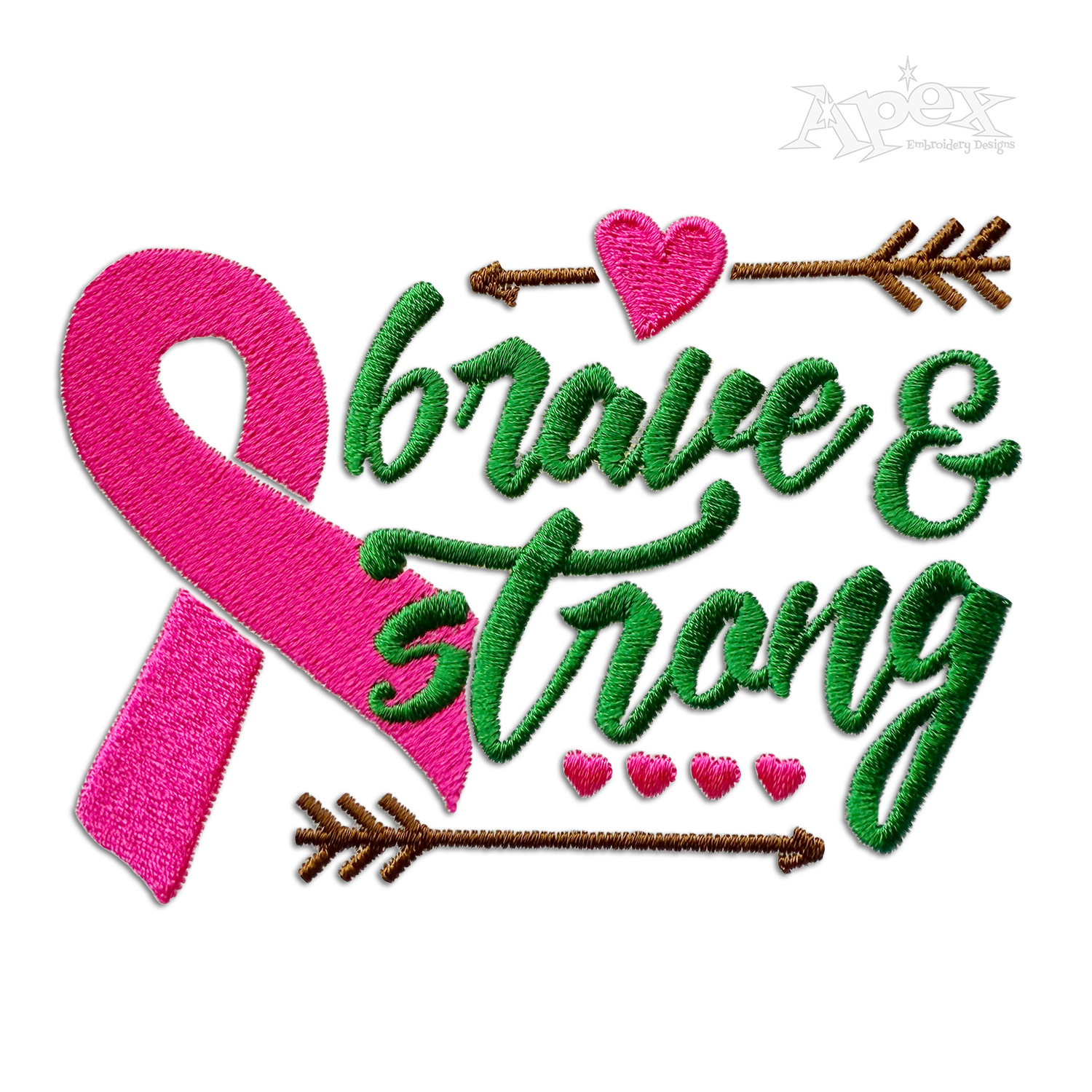 Brave and Strong Machine Embroidery Design by Apex