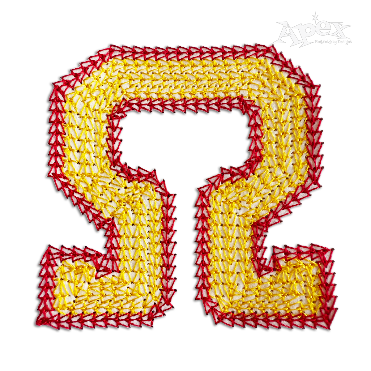 Greek Varsity 2-color Chain Stitch Font Digitized by Apex Monogram Digitizing