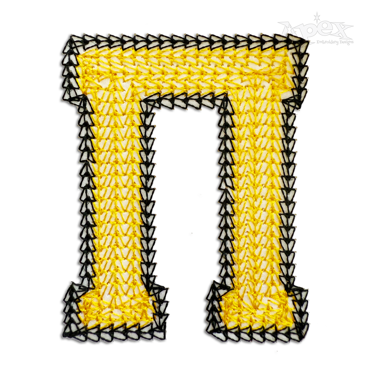 Greek Varsity 2-color Chain Stitch Font Digitized by Apex Digitizing