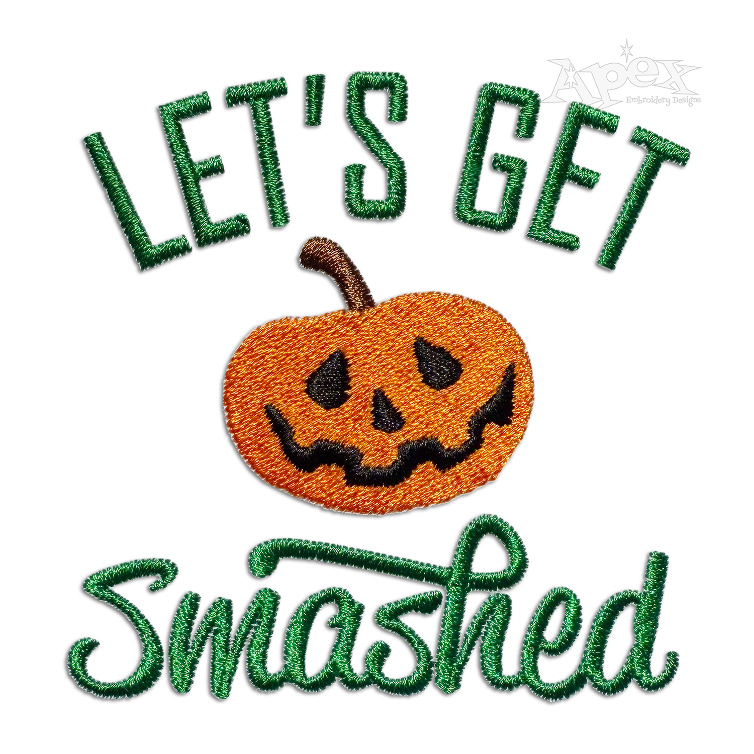 Let's Get Smashed Halloween Machine Embroidery Design by Apex Digitized