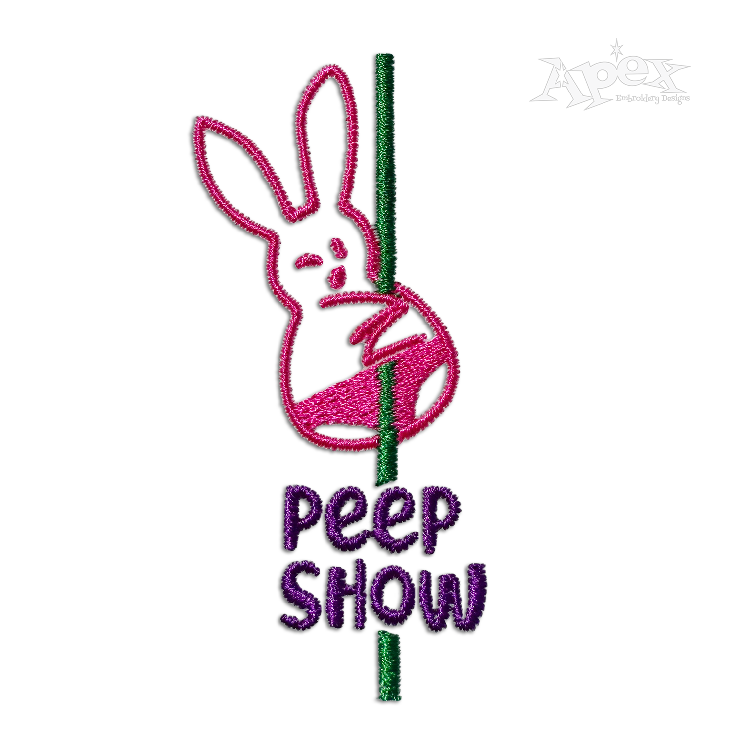 Easter Bunny Word Art Peep Show Machine Embroidery Design