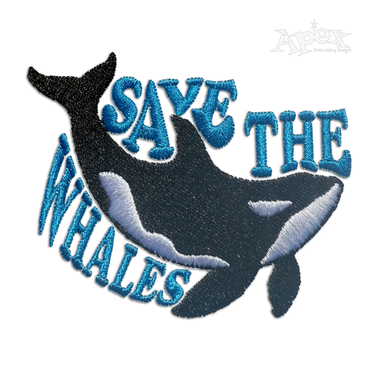 Humpback Whale Line Art Embroidery Design | Apex Monogram