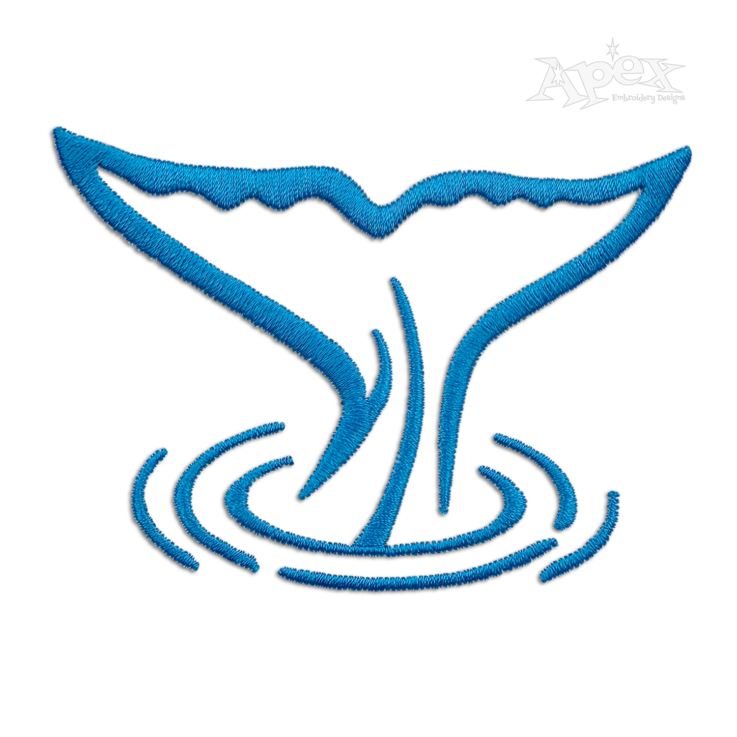 Whale Tail Machine Embroidery Designs by Apex Outline