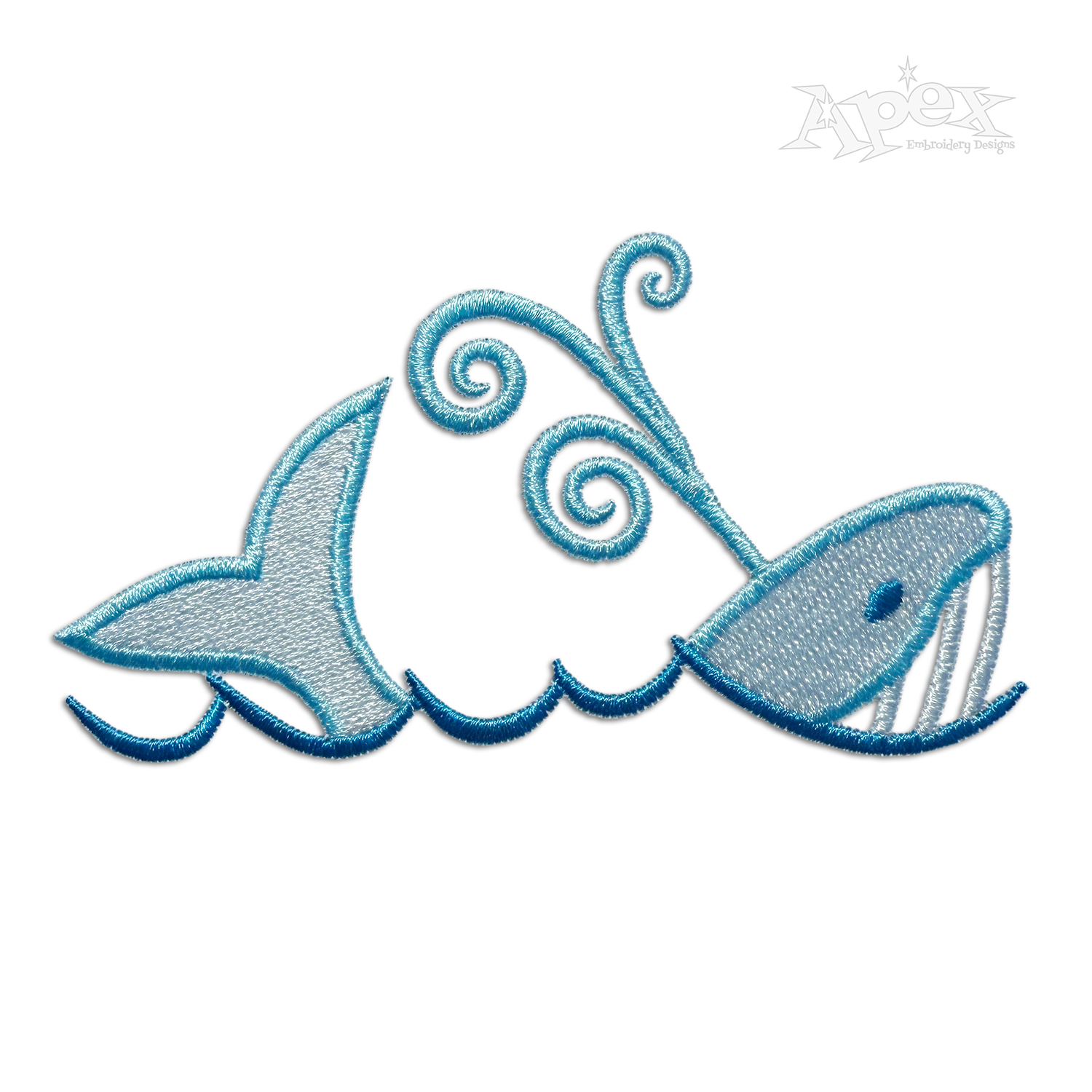 Ocean Whale Machine Embroidery Design by Apex Digitizing
