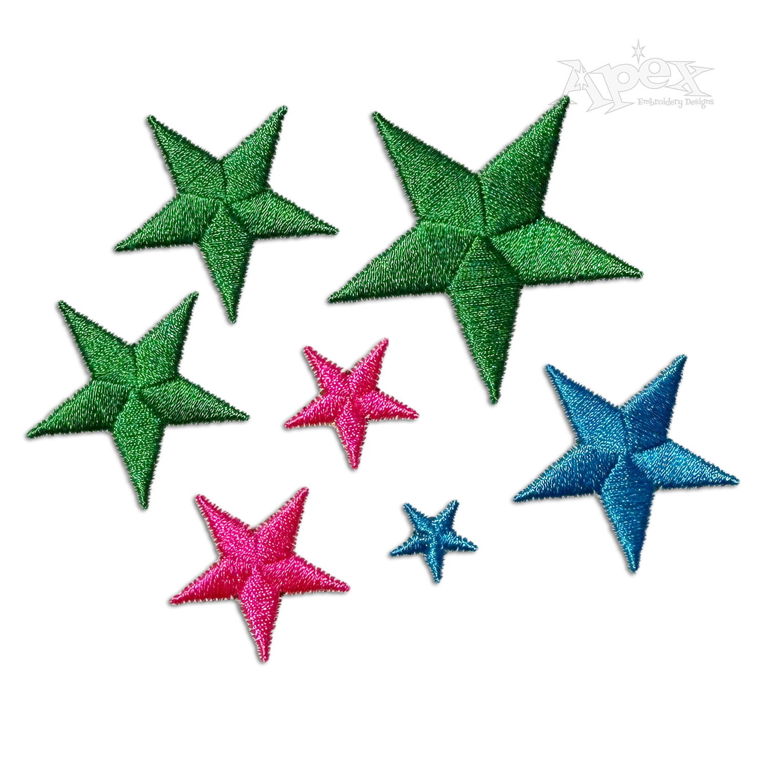 Stars Bundle Machine Embroidery Designs by Apex Digitized by Apex