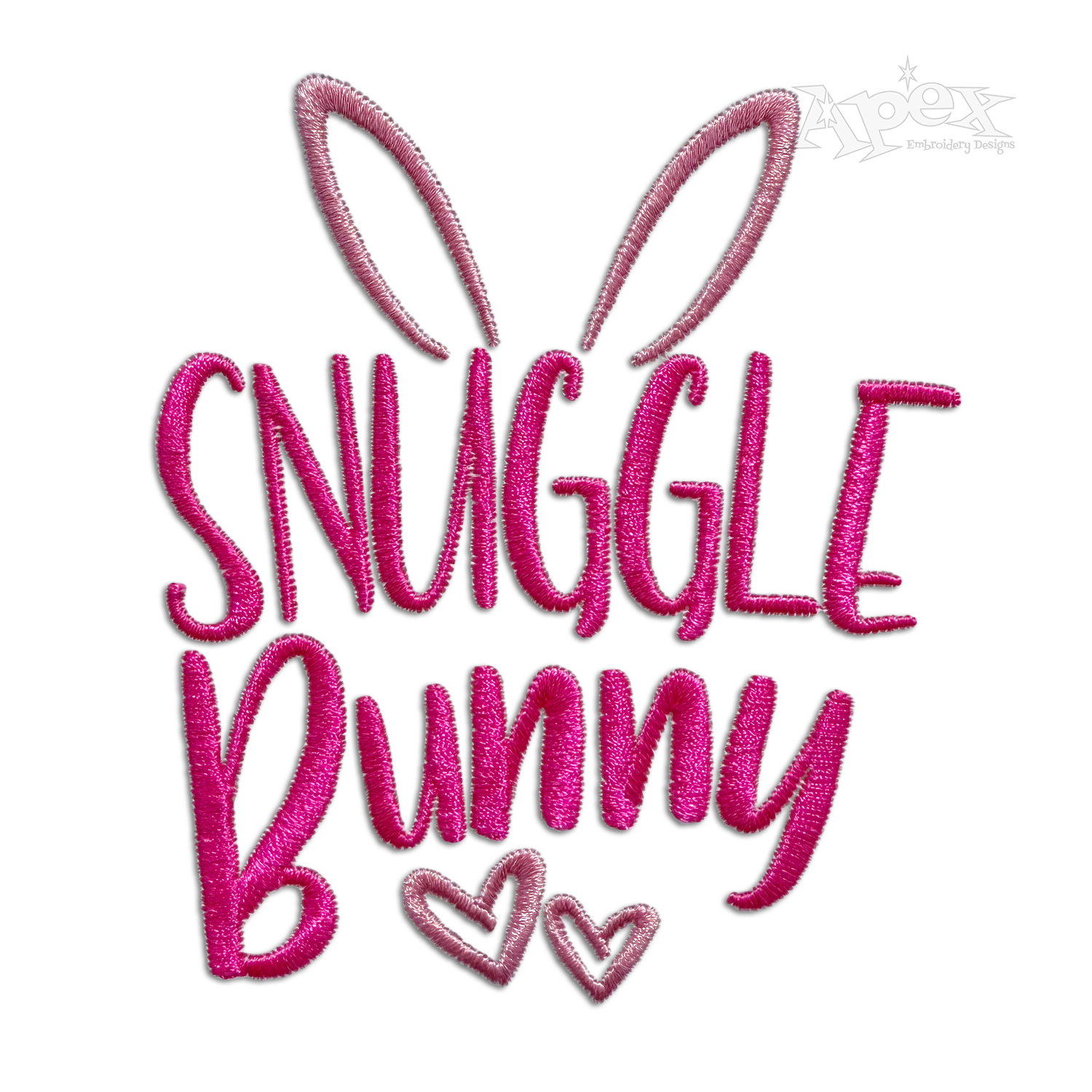 Snuggle Bunny Ears Machine Embroidery Design - Apex Digitized