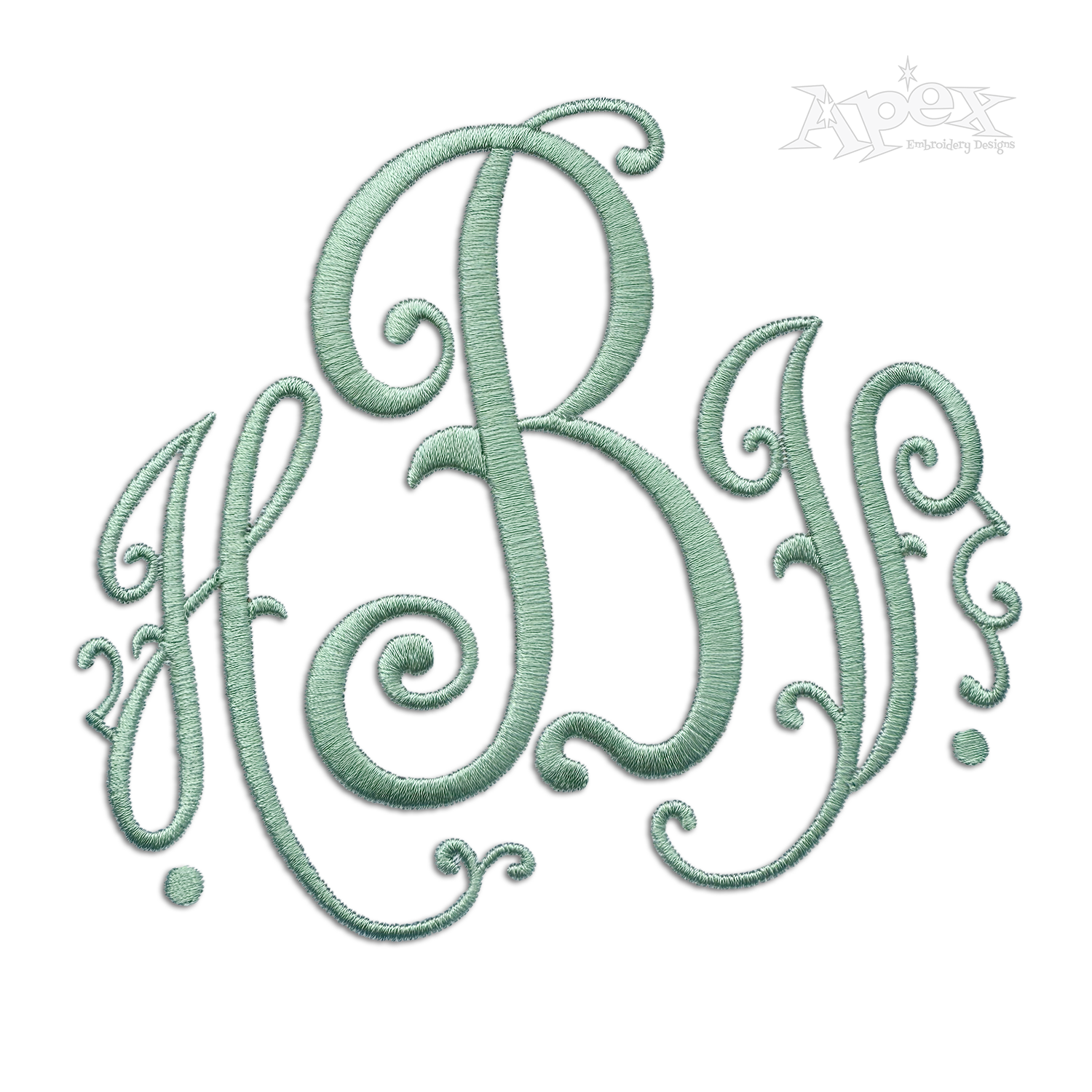 Paris Embroidery Monogram Font File Digitized