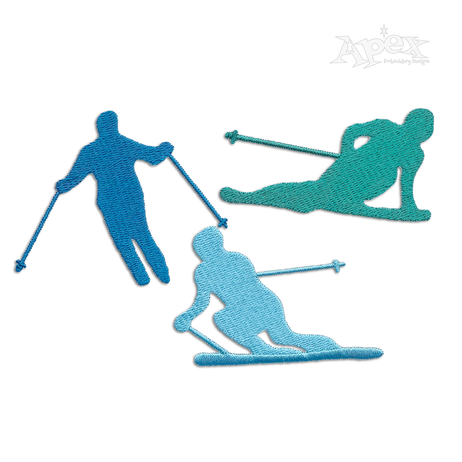 Snow Ski Pack Macine Embroidery Designs by Apex