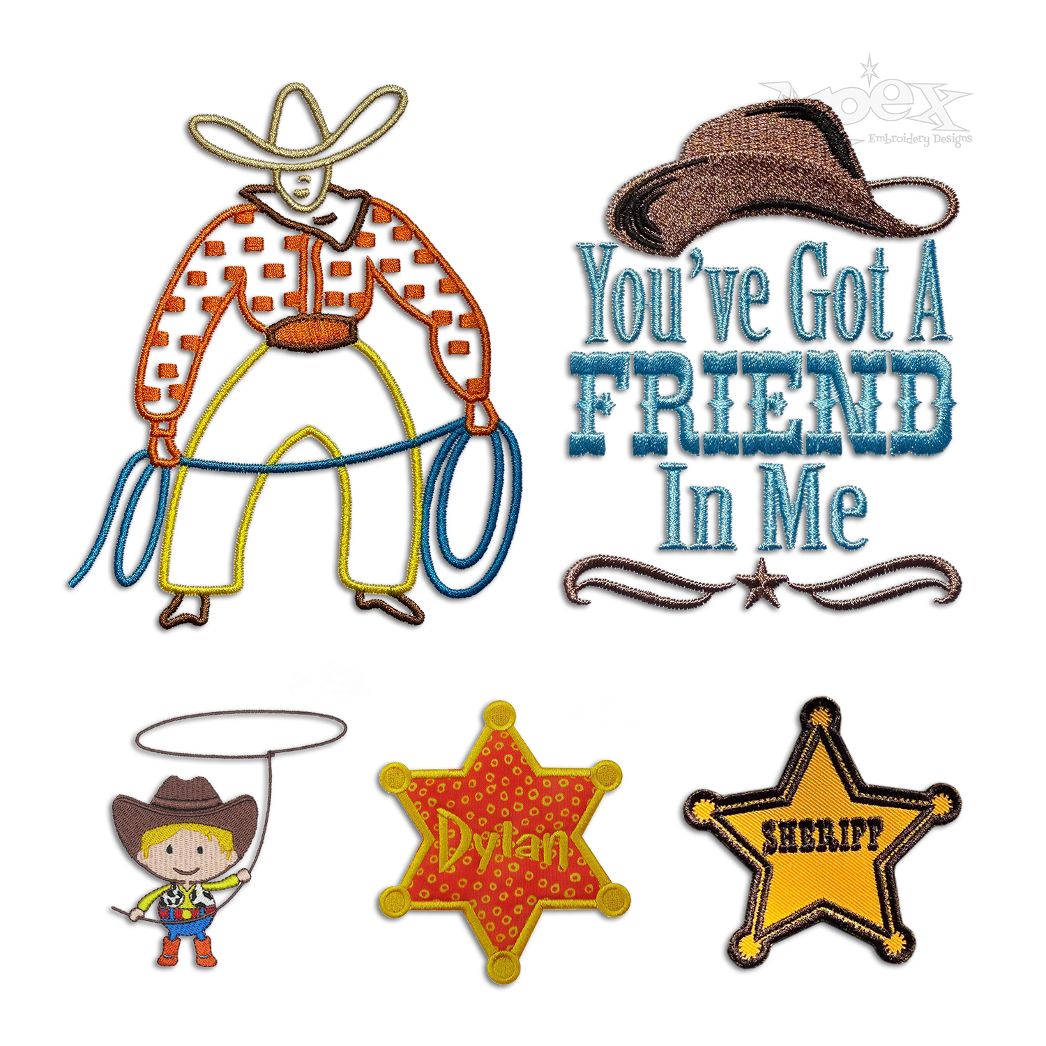 Cowboy Woody Machine Embroidery Designs Bundle by Apex