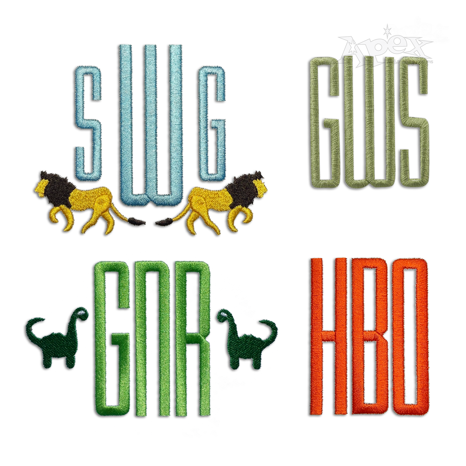 Gentlemen Slim Machine Embroidery Font - Apex